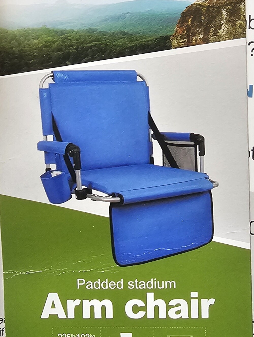 Alpha Camp Padded Stadium Arm Chair - Blue